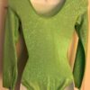 GK LONG SLEEVE LADIES SMALL GREEN SHATTERGLASS FOIL GYMNAST DANCE LEOTARD Sz AS - Image 5