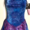 GK ICE FIGURE SKATE CAMISOLE ADULT SMALL MIDNIGHT AURORA FOIL PRINT DRESS AS NWT