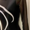GK LgS BLACK SHIMMER ADULT SMALL SILVER FOIL GYMNAST DANCE CHEER LEOTARD Sz AS - Image 5