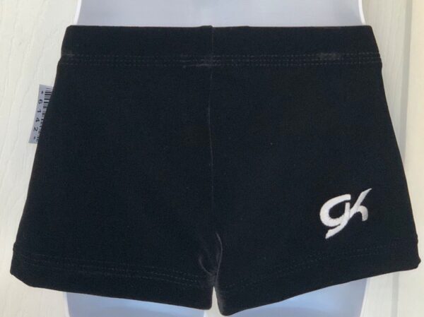 GK BLACK VELVET CHILD MEDIUM MICRO MINI WORKOUT DANCE GYMNASTICS CHEER SHORTS CM - Image 4