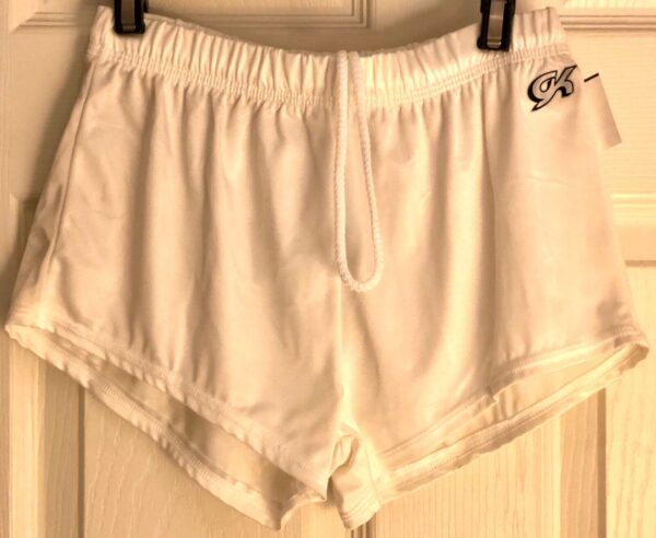 GK SHORTS ADULT X-SMALL WHITE N/S GYMNASTICS RUNNING COMPETITION FITNESS AXS NWT