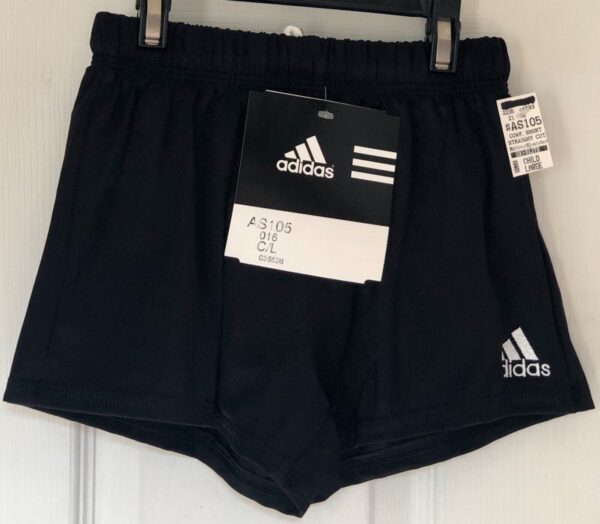 ADIDAS GK BOYS LARGE BLACK GYMNASTIC RUNNING COMPETITION PERFORMANCE SHORTS CL