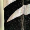 GK 3/4 SLV LADIES SMALL BLACK GLITTER VELVET WHITE FOIL GYMNASTIC LEOTARD AS NWT - Image 4