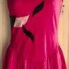 GK ICE FIGURE SKATE DRESS ADULT SMALL BERRY VELVET ASYM CAMISOLE FOIL AS NWT!