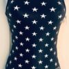 GK NAVY ADULT X-SMALL MYSTIQUE STAR PRINT GYMNASTS DANCE CAMISOLE LEOTARD Sz AXS