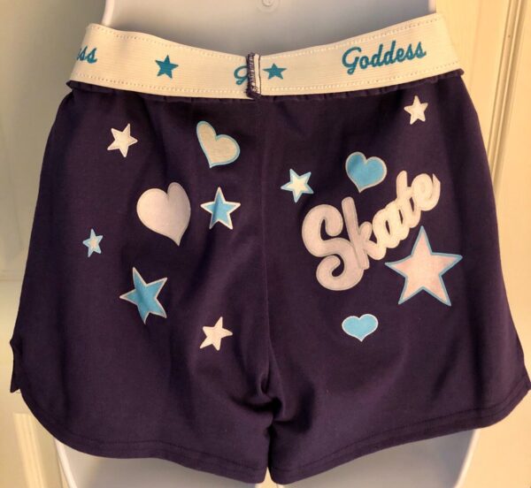 GK COTTON LADIES SMALL SKATE GODDESS GLITTER PRINT PURPLE BOXER SHORTS Sz AS NWT