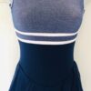 GK FIGURE SKATE NAVY MICROFIBER ADULT XSMALL SLVLS BOATNECK WHITE TRIM DRESS AXS