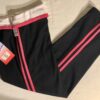 GK CHEER CAPRI PANTS SIZE LADIES MEDIUM COTTON/SPANDEX PINK TRIM BLACK AM NWT!