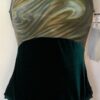 GK TANK LEOTARD LADIES LARGE GREEN VELVET FOIL PRINT GYMNASTICS DANCE AL NWT!