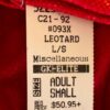 GK Elite RED VELVET FOIL LgS Gymnastic Dance Leotard ADULT S - Image 4