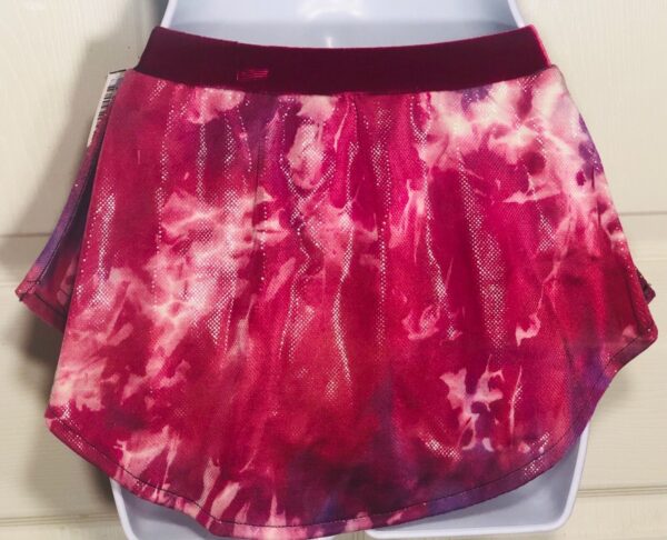 GK TIE-DYE ICE FIGURE ADULT SMALL FOIL PRINT VELVET PULL-ON SKATE SKIRT AS NWT! - Image 5