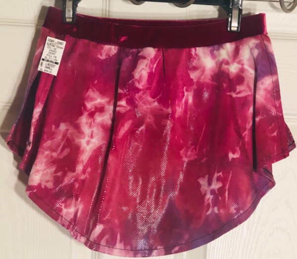 GK TIE-DYE ICE FIGURE ADULT SMALL FOIL PRINT VELVET PULL-ON SKATE SKIRT AS NWT! - Image 7