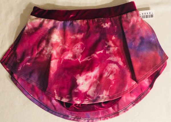 GK TIE-DYE ICE FIGURE ADULT SMALL FOIL PRINT VELVET PULL-ON SKATE SKIRT AS NWT! - Image 8