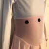 GK WHITE PINK VELVET CHILD SMALL LgSLV FLORAL APP ICE FIGURE SKATE DRESS Sz CS - Image 2