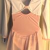 GK WHITE PINK VELVET CHILD SMALL LgSLV FLORAL APP ICE FIGURE SKATE DRESS Sz CS - Image 8