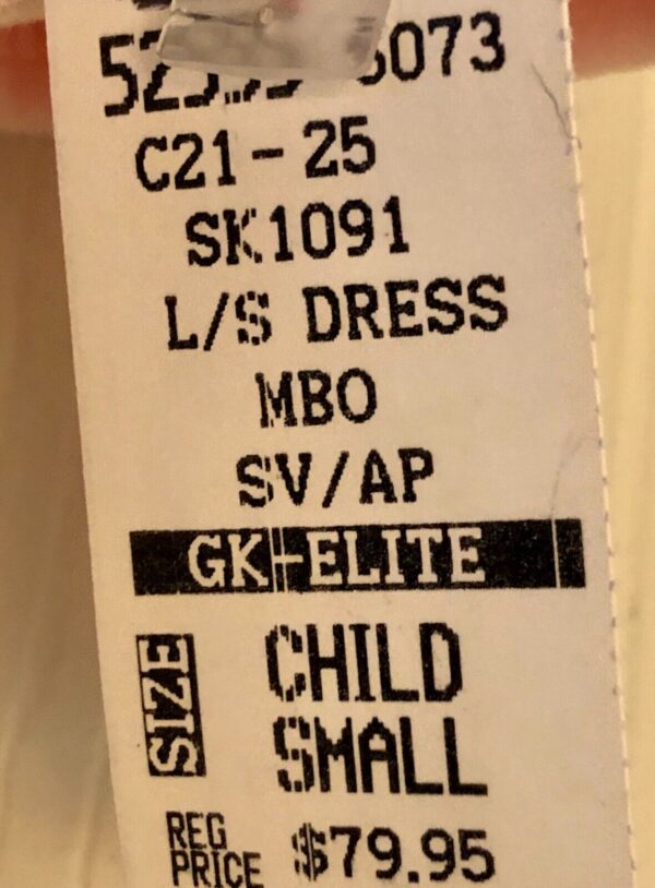 GK WHITE PINK VELVET CHILD SMALL LgSLV FLORAL APP ICE FIGURE SKATE DRESS Sz CS - Image 12