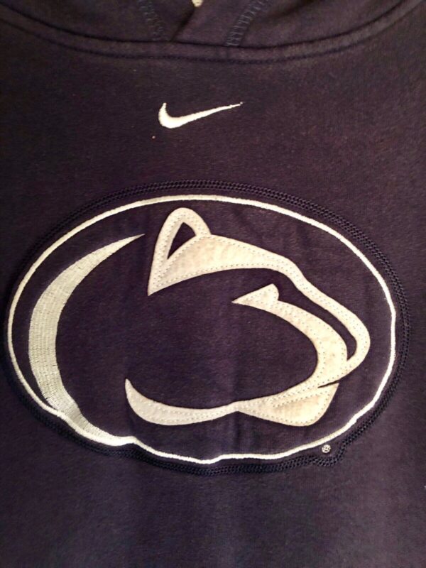 NIKE PENN STATE NITTANY LIONS PULLOVER HOODED SWEATSHIRT Navy/White MEN'S M - Image 3