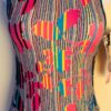 CARLY PATTERSON GK ADULT SMALL TURQ PINK FOIL N/S GYMNASTS DANCE TANK LEOTARD AS