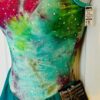 GK ICE FIGURE SKATE DRESS ADULT SMALL JADE SERPENTINE TIE-DYE STRETCH TANK AS NW - Image 5