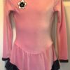 GK LgSLV PINK VELVET CHILD LARGE POLKA DOT FLOWER APPLIQUE FIGURE SKATE DRESS CL