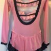 GK LgSLV PINK VELVET CHILD LARGE POLKA DOT FLOWER APPLIQUE FIGURE SKATE DRESS CL - Image 4