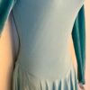 GK ICE DANCE LgSLV AQUA CREPE VELVET ADULT SMALL SCOOP BACK SKATE DANCE DRESS AS - Image 2