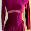 GK FIGURE SKATE LgSLV ADULT SMALL PLUM SMOOTH VELVET FOIL INSERT DRESS AS