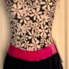 GK FIGURE SKATE DRESS ADULT X-SMALL SLVLS MATTE TRICOT PRINT PINK VELVET AXS NWT