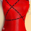 GK RED GLITZ ADULT X-SMALL NAVY MYSTIQUE SWAR ELEMENTS GYMNAST DANCE LEOTARD AXS