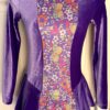 GK VINCA VELVET LgSLV LADIES SMALL FOIL FLORAL PRINT FIGURE SKATE DRESS Sz AS