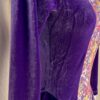 GK VINCA VELVET LgSLV LADIES SMALL FOIL FLORAL PRINT FIGURE SKATE DRESS Sz AS - Image 3