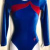 GK LgSLV ADULT SMALL ROYAL RED VELVET GYMNASTICS DANCE LEOTARD Sz AS NWT!