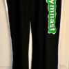 GK 'GYMNASTâ€™ GRAPHIC LADIES LARGE BLACK 100% COTTON CHEER LOUNGE PANTS Sz AL - Image 2