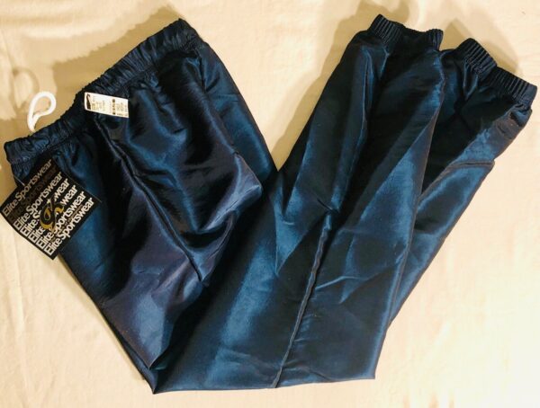 GK WARM UP PANTS CHILD MEDIUM BLUE SPRUCE IRIDESCENT GYMNASTIC ATHLETIC CM NWT!