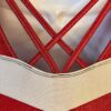 GK RED BLUE VELVET ADULT SMALL LgSLV SILVER METAL GYMNAST DANCE LEOTARD Sz AS - Image 6