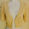 NOUGAT LONDON SSLV CARDIGAN SHRUG LADIES SIZE 0  CREAM FAUX PEARL TRIM SWEATER