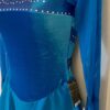 GK FIGURE SKATE ADULT SMALL LgSLV TURQUOISE VELVET MESH YOKE FOIL JA  DRESS AS - Image 4