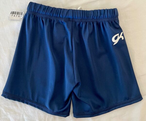 GK BOYS MEDIUM NAVY GYMNASTICS RUNNING COMPETITION NYLON/SPANDEX LONG SHORTS Sz - Image 5