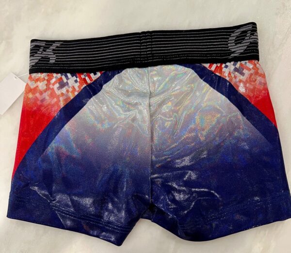 ALY RAISMAN PATRIOT SHORTS GK CHILD SMALL SUBLIMATED HOLOTEK GYMNAST DANCE CHEER - Image 7