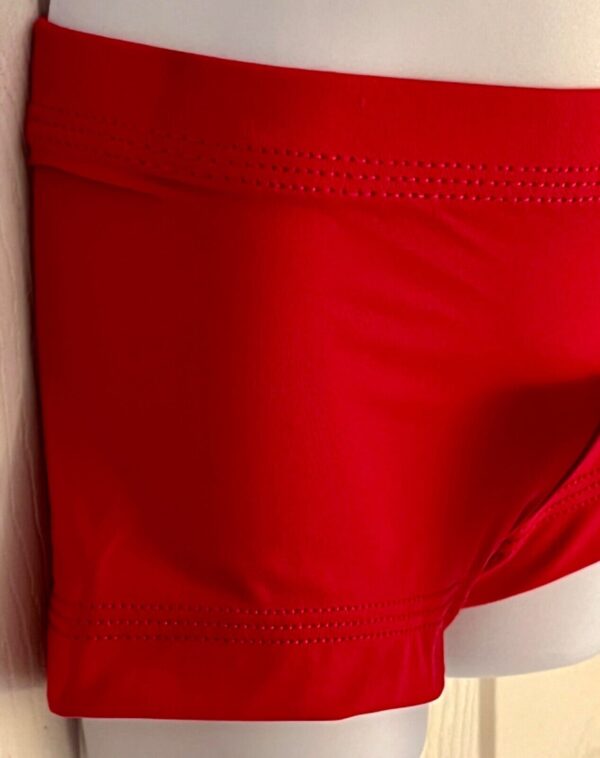 GK RED CHILD SMALL MICRO MINI NYLON/SPANDEX GYMNAST DANCE WORKOUT SHORTS Sz CS - Image 2