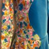 GK ICE SKATE LgSLV GIRLS X-SMALL ASYM BLUE VELVET FLORAL PRINT MT DRESS Sz CXS - Image 4