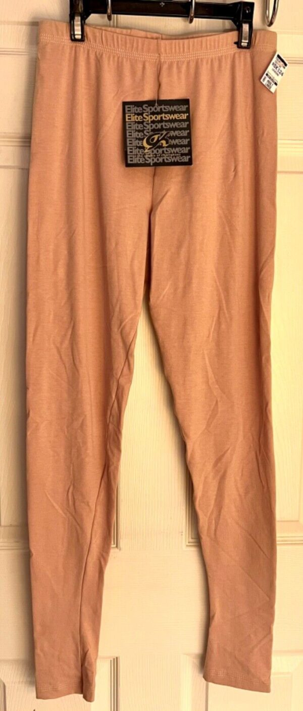 GK ICE SKATE LADIES LARGE NATURAL TONED COTTON/STRCH ATHLETIC LEGGINGS Sz AL NWT