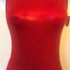 GK BASIC ADULT SMALL SLVLS RED FOIL SQUARE NECK GYMNASTICS DANCE TANK LEOTARD AS