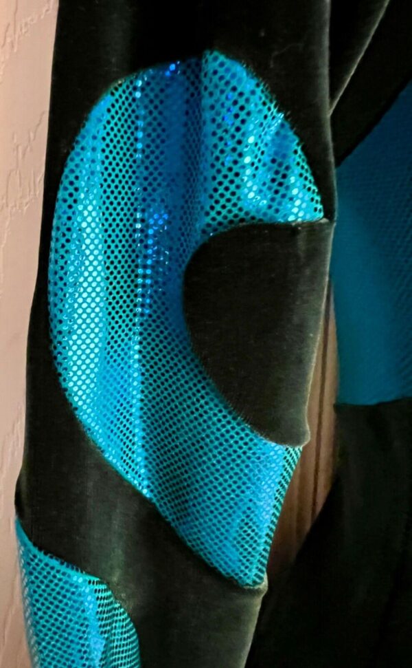 GK LgS EVERGREEN VELVET ADULT SMALL BLUE SHIMMER GYMNASTICS DANCE LEOTARD Sz AS - Image 4