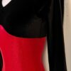 GK LgS BLACK VELVET ADULT SMALL RED SPARKLE FOIL GYMNASTICS DANCE LEOTARD Sz AS - Image 5