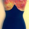 GK DANCE BIKETARD ADULT SMALL TIE-DYE FOIL PRINT OCEAN VELVET GYMNAST TANK Sz AS