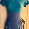 GK ELITE SSLV LADIES SMALL 2-TONE BLUE VELVET JA ICE FIGURE SKATE DRESS AS NWT!