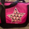 LAURIE HERNANDEZ GK ELITE PINK EMOJI MINI NYLON DUFFLE GRIP BAG 6"X12" GIFT