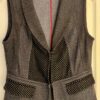 COLDWATER CREEK ALPINE VEST WOMENS SMALL SLVLS COLLAR BLACK GRAY HERRING DOTS SM - Image 7