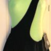 GK LIME & BLACK VELVET GIRLS LARGE SWIRL BODY OVERLAY FIGURE SKATE DRESS CL NWT